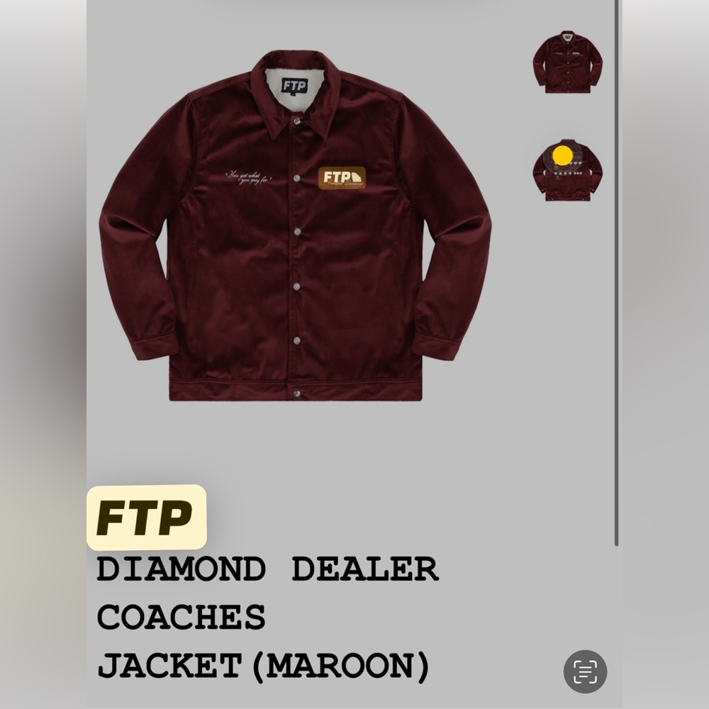 FTp
DIAMOND DEALER
COACHES
JACKET (MAROON)
